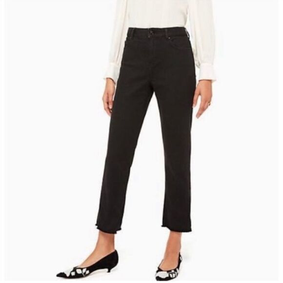 kate spade Denim - Kate Spade High Rise Broome Street Straight Leg
Cropped Frayed Hem Jeans 27